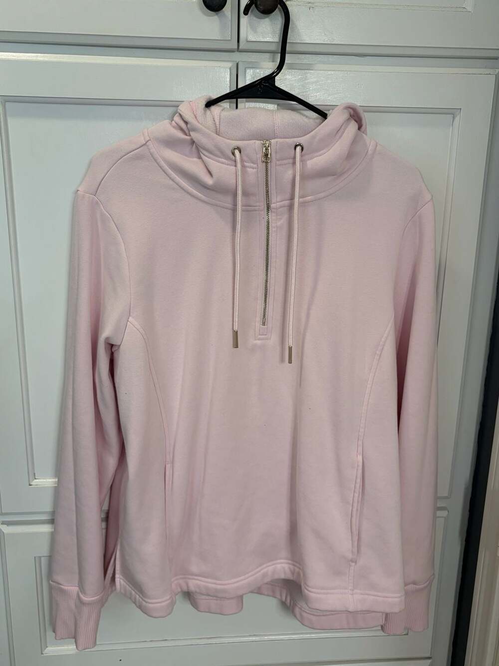 Avia Women's Cozy Quarter-Zip Pullover Hoodie in  Light Pink XL